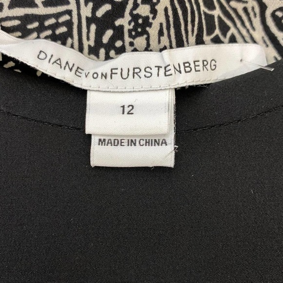 Diane‎ Von Furstenberg Black Silk Long Sleeve Career Workwear Business Blouse 12 - Picture 4 of 8